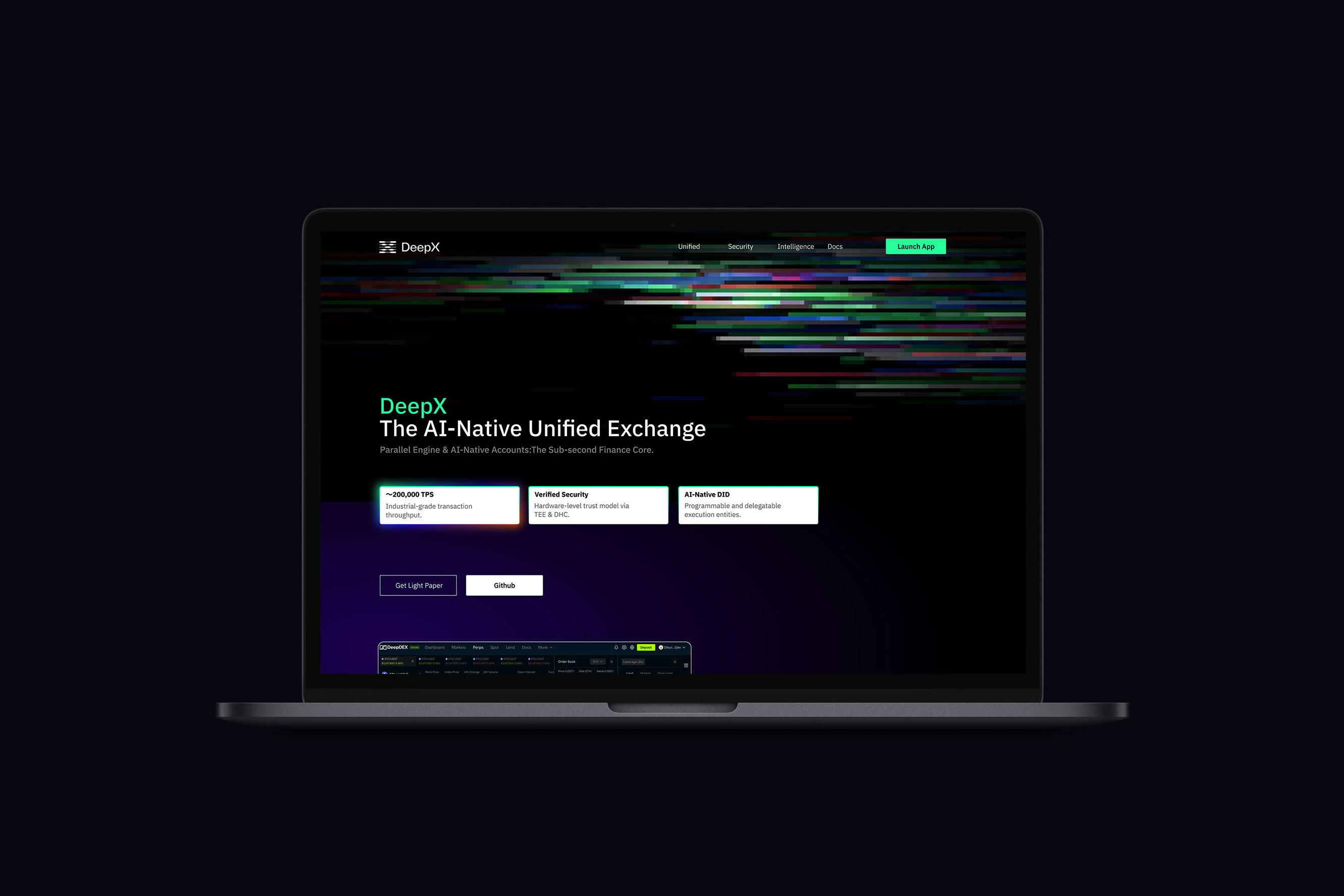 DeepX AI 原生交易平台品牌官网设计案例