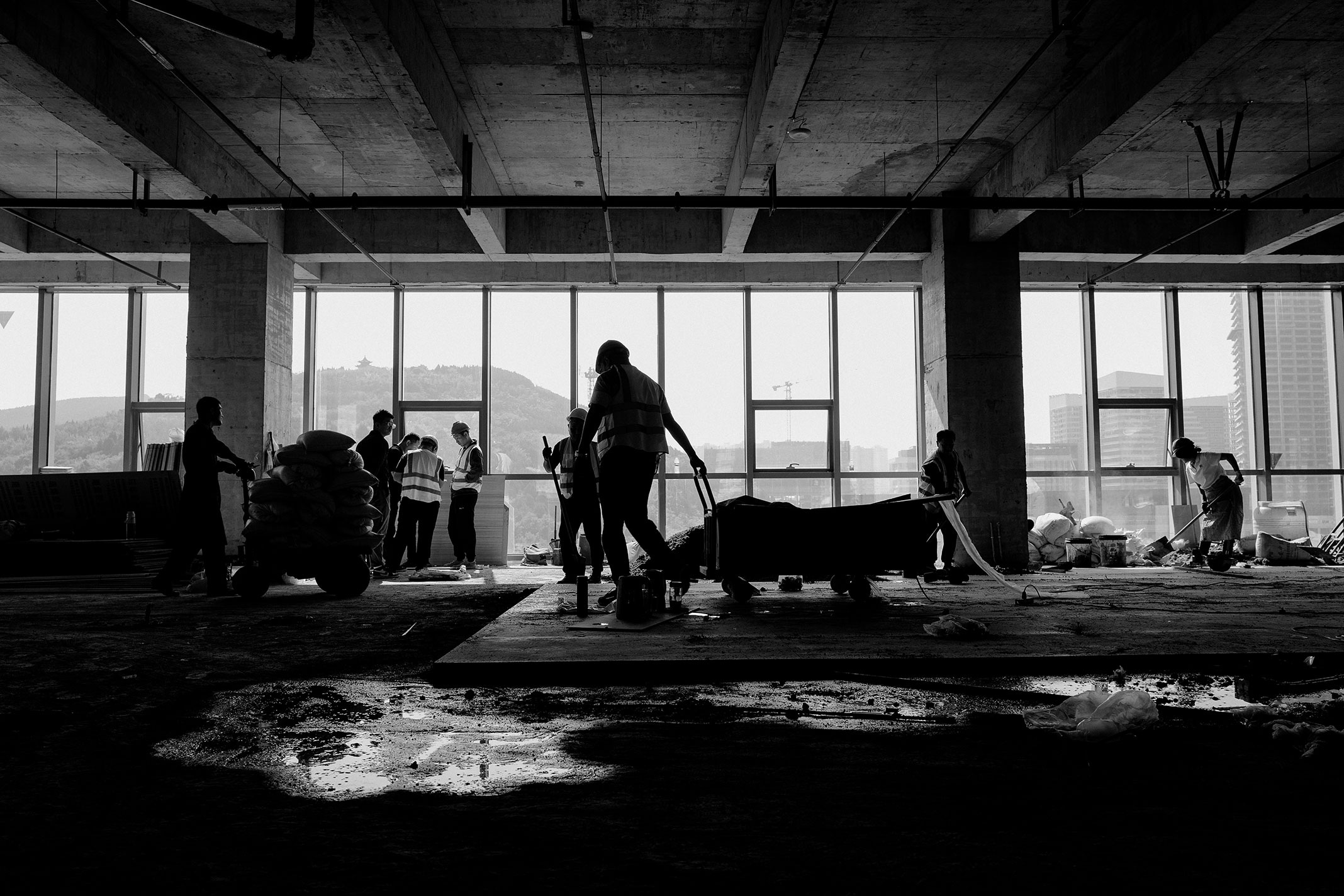 Material and construction detail inside the project